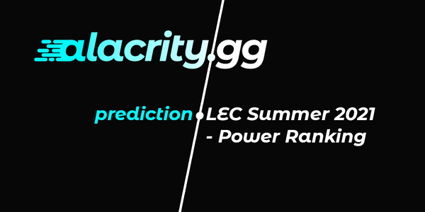LEC Summer 2021 - Power Ranking
